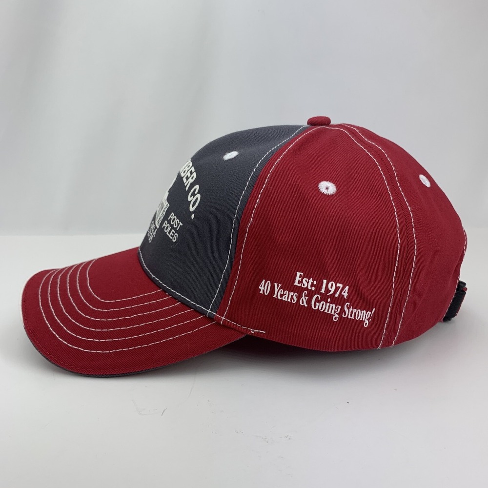 Julian Lumber Co Hat Antlers, OK Red Gray Adjustable OSFM Sportsman Baseball Cap - Picture 5 of 11